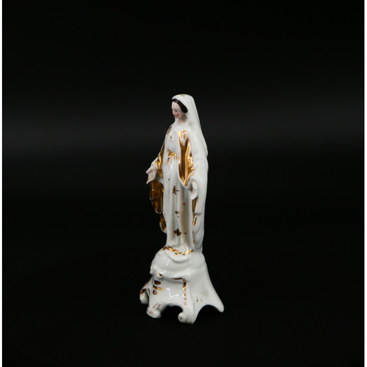 Antiek Porseleinen Beeldje Maagd Maria 19e Eeuw