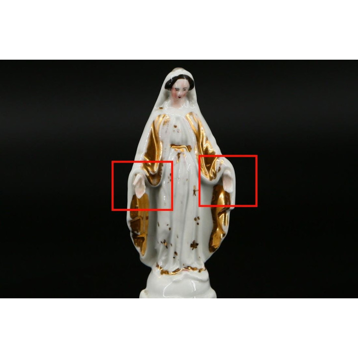 19世紀 聖母マリア 磁器像 骨董品