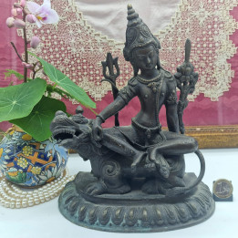 Estátua Simhanada Lokeshvara em Bronze - 23 cm