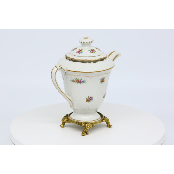 リモージュ磁器 ティーポット Porcelaines Pallas ブロンズ