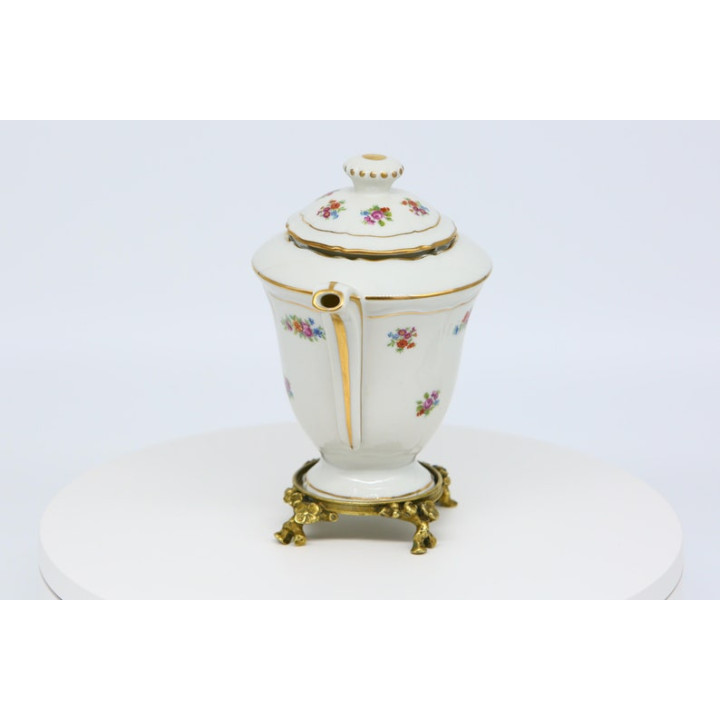 Teiera Porcellana Limoges Porcelaines Pallas e Bronzo