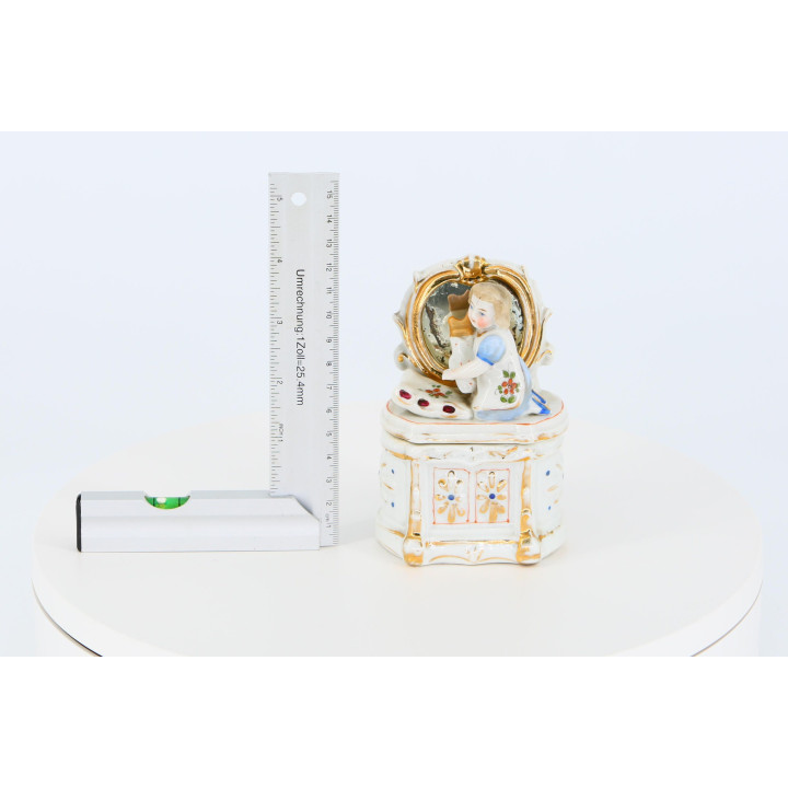 Boîte à Bijoux Ancienne en Porcelaine Allemande XIXe