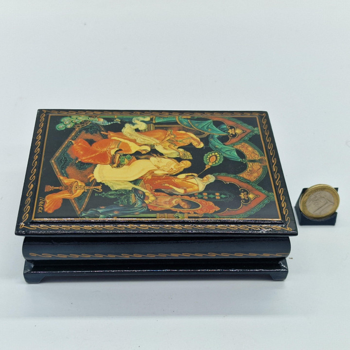 Miniatura lacada de Palekh años 80 | Artesanía rusa original