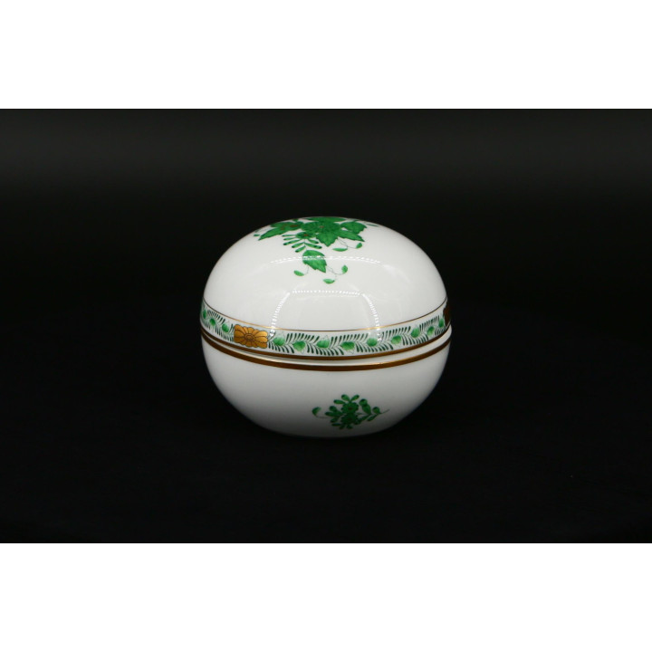 Herend Apponyi Vert Porcelain Box | Hand-Painted 24k Gold