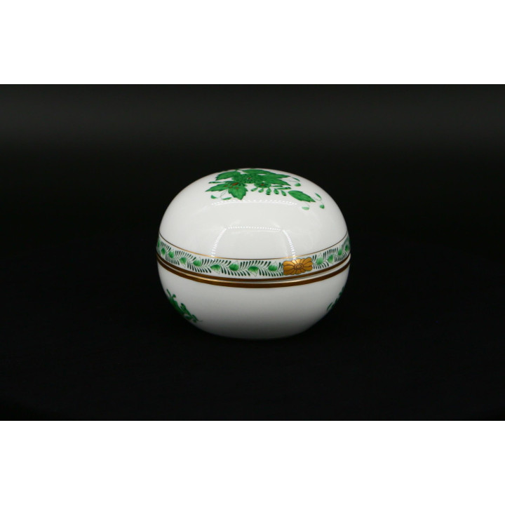 Herend Apponyi Vert Porcelain Box | Hand-Painted 24k Gold