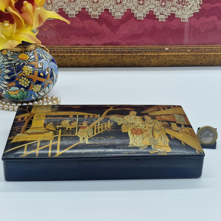 1920年代 蒔絵 漆塗 硯箱・小物入れ アンティーク