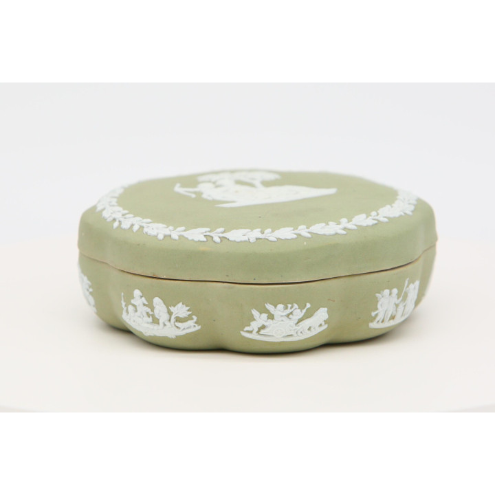 Scatola in Porcellana Jasperware XIX sec - Verde Salvia