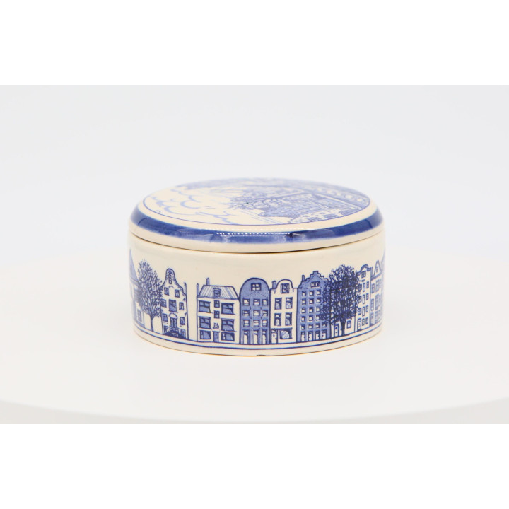 Scatola in Ceramica Delft Blauw Amsterdam Vintage