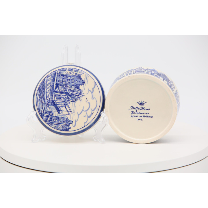 Vintage Delft Blauw Amsterdam Keramiek Doosje 10,5cm