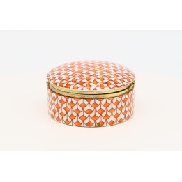 Vintage Red Fishnet Porcelain Box 1970s