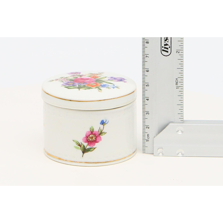1990年代ヴィンテージ花柄磁器製ジュエリーボックス