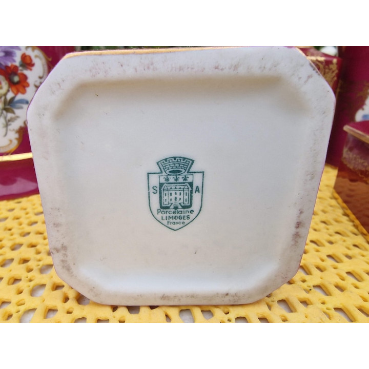 Винтажный туалетный набор Limoges и зеркало (7 предм., 1940-е)