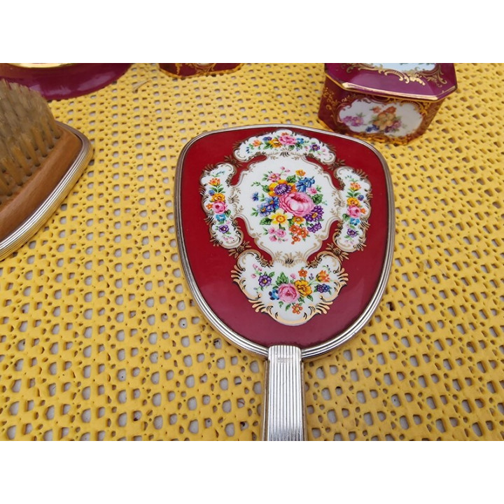 Винтажный туалетный набор Limoges и зеркало (7 предм., 1940-е)
