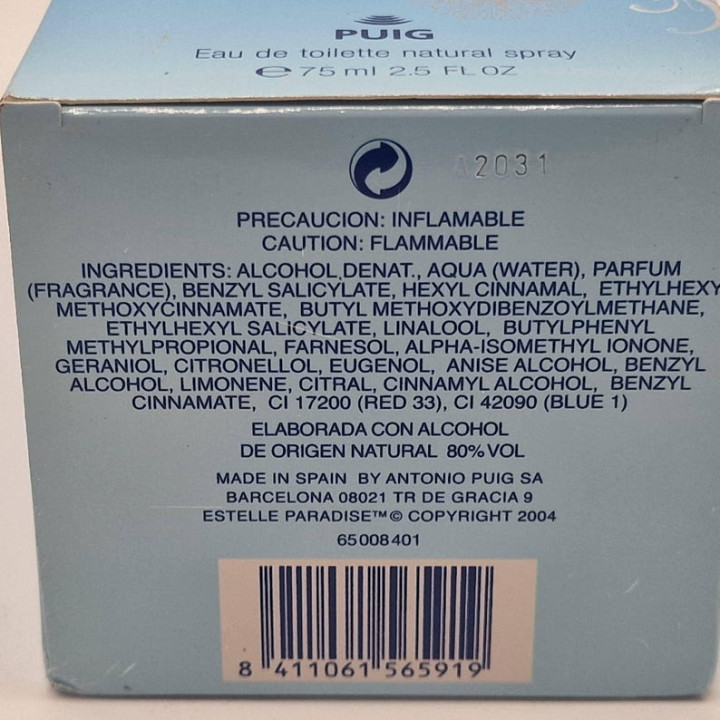 Estelle Paradise Antonio Puig 2004 Eau de Toilette 75 ml