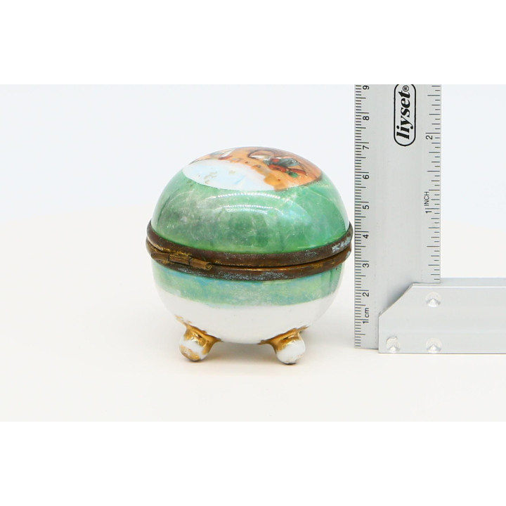 Vintage Rococo Porcelain Egg Jewelry Box