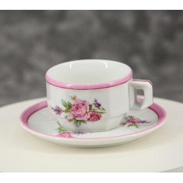 Set Tazza da Tè e Piattino in Porcellana Vintage Anni '70