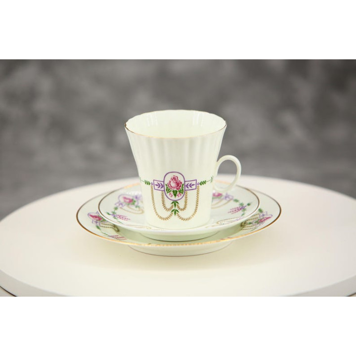 Trio de Café Porcelana LFZ Lomonosov URSS 1984
