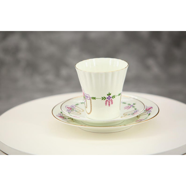 Trio de Café en Porcelaine LFZ Lomonossov URSS 1984