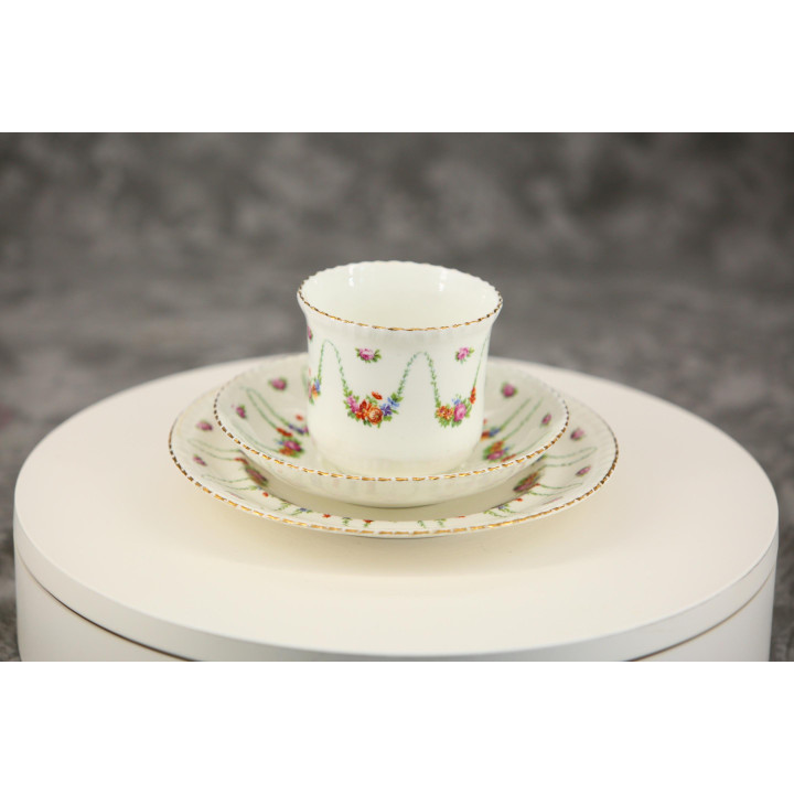 Trios de Thé Porcelaine Samuel Radford, Service Radfordian Tasse Soucoupe Assiette 15 Pièces, Années 1930 Staffordshire Anglete…
