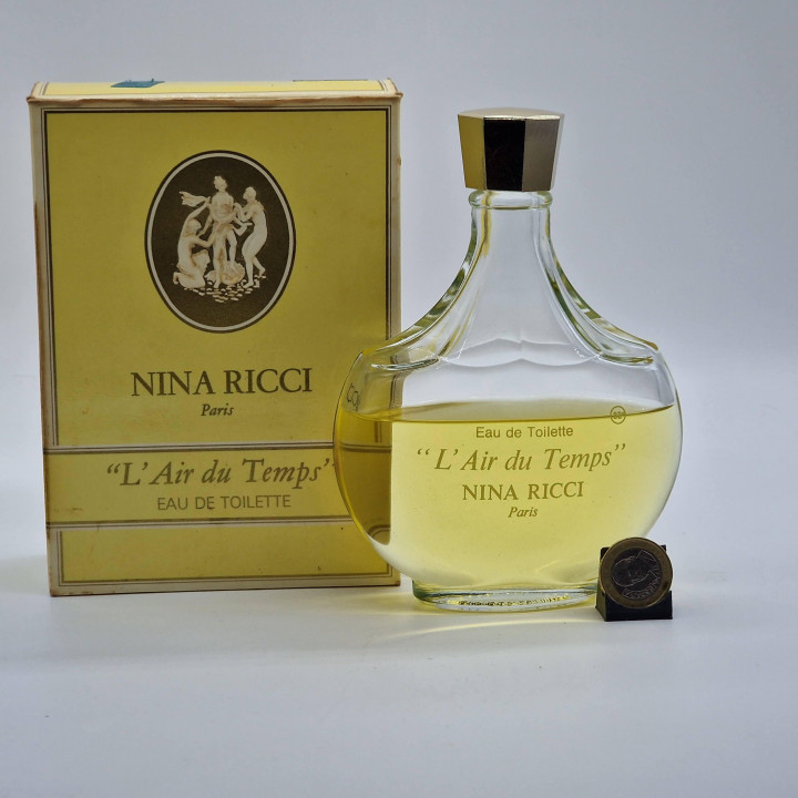 Vintage Parfum Nina Ricci L'Air du Temps, Lalique Flakon 200ml EDT, Sammlerduft 1970er mit Originalverpackung, Hergestellt in F…
