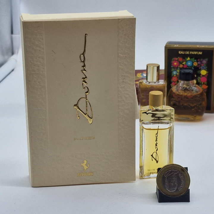 Lotto 5 Miniature Profumo Vintage - Ferrari Donna, Ken Scott, Naj Oleari EDT EDP - Profumi da Collezione Italiani con Scatole A…