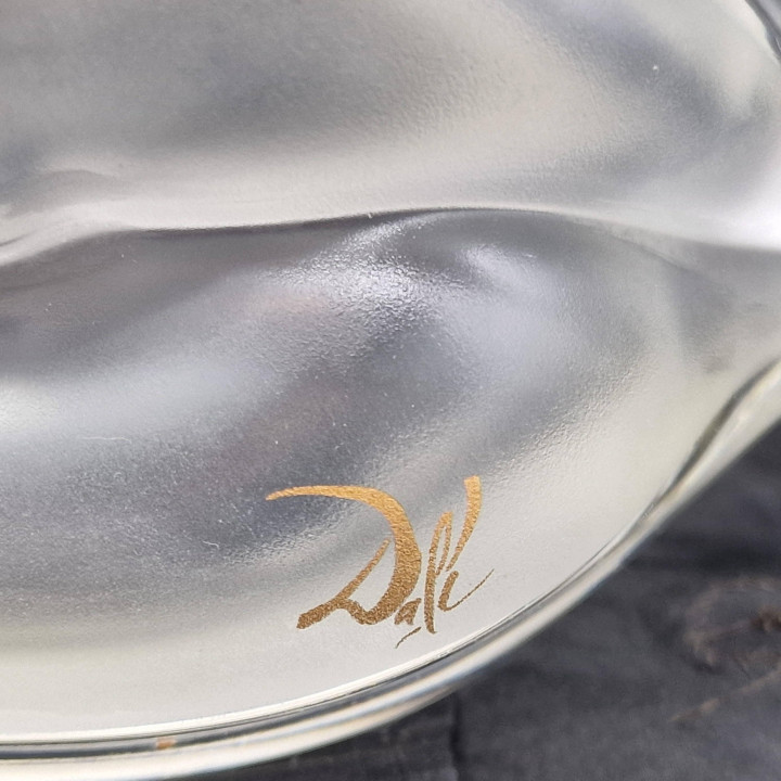 Frasco Perfume Salvador Dalí Edição Limitada 1983, Escultura Lábios Cristal Lalique, Vidrio Artístico Surrealista Assinado, Peç…