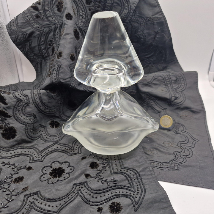 Frasco Perfume Salvador Dalí Edição Limitada 1983, Escultura Lábios Cristal Lalique, Vidrio Artístico Surrealista Assinado, Peç…