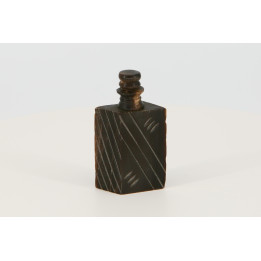 Vintage Hand-Carved Wood Perfume Bottle 1990s