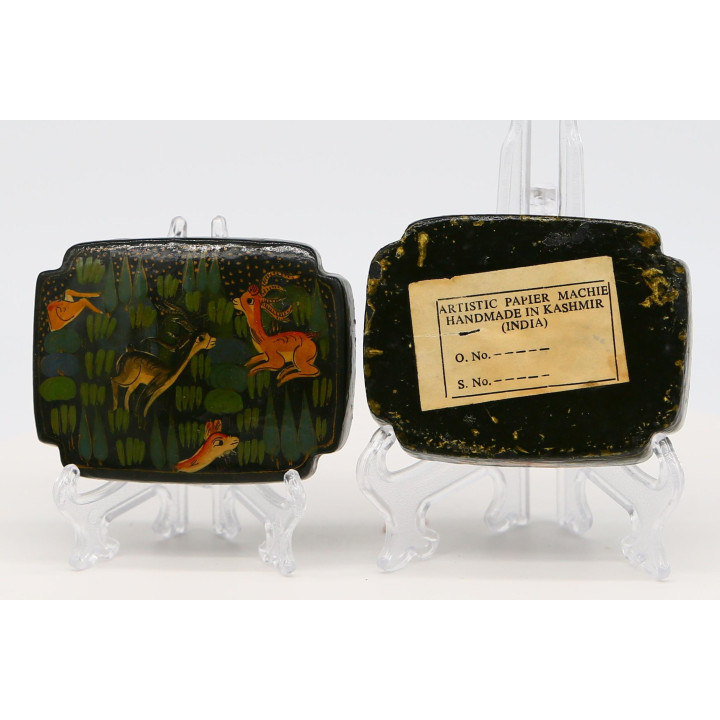 Vintage Kashmir Papier Mâché Decorative Box 1970s