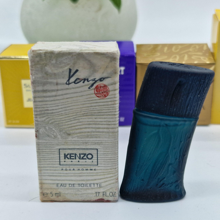 Set van 6 Vintage Parfum Miniaturen met Doosjes - Kenzo Jean Patou Carven - Miniatuurgeuren Verzameling, Retro Parfums Jaren 90