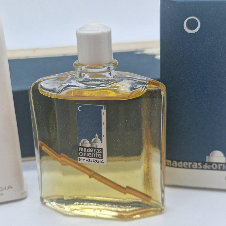 Set de Perfume Vintage Myrurgia Maderas de Oriente - Fragancia 30ml y 2 Jabones 81g Caja, España Años 1960 Cosmética de Colecci…