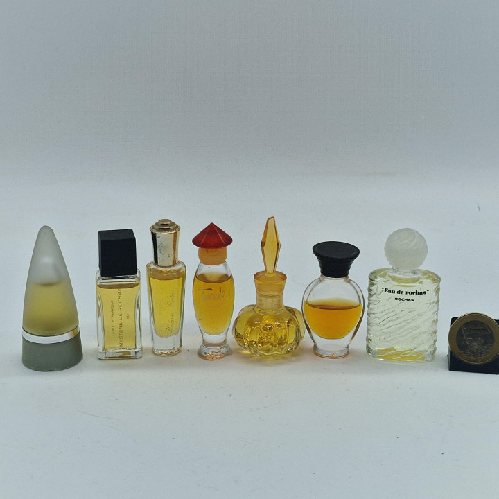 Zestaw 7 Miniatur Perfum Vintage Rochas Paryż - Byzance, Mystere, Femme, Madame Rochas, Tocade - Flakony Kolekcjonerskie 3ml-10…