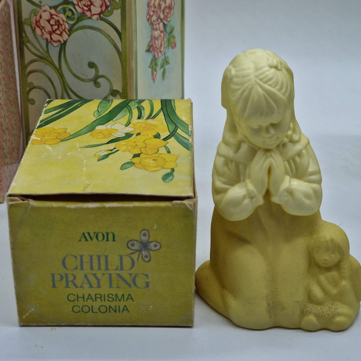 Set van 4 Vintage Avon Parfumflessen - Figuratieve Keulen Flacons met Originele Dozen, Charisma en Promise of Heaven, Jaren 70