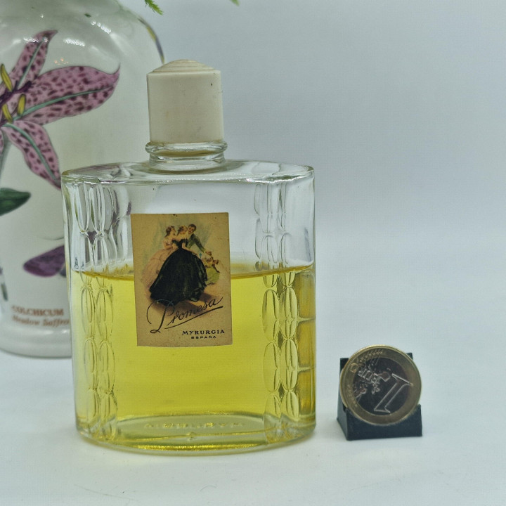 Parfum Vintage Eau de Cologne - Myrurgia Promesa - Flacon Verre 50ml Rempli à 65% - Fragrance Espagnole Années 1950 - Collection