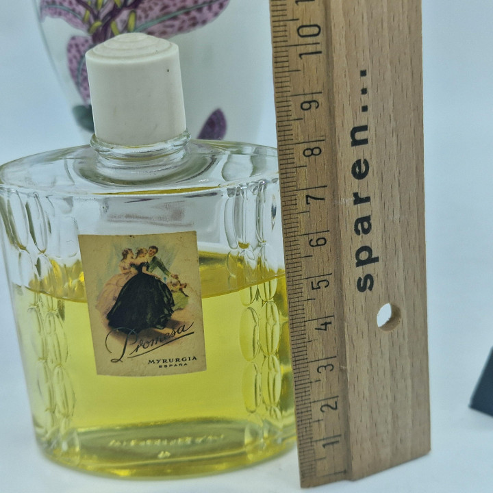 Vintage Perfumy Woda Kolońska - Myrurgia Promesa - Szklana Butelka 50ml w 65% Pełna - Hiszpański Zapach Lata 50 - Kolekcjonersk…