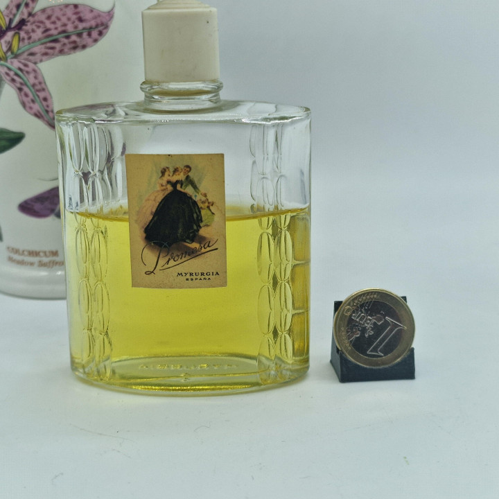 Vintage Perfume Cologne, Myrurgia Promesa, 50ml Glass Bottle 65% Full, Mid Century Spain Fragrance, Collectible Decanter 1950s