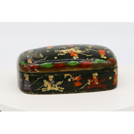 Boîte laquée persane antique - XIXe siècle Art Qajar