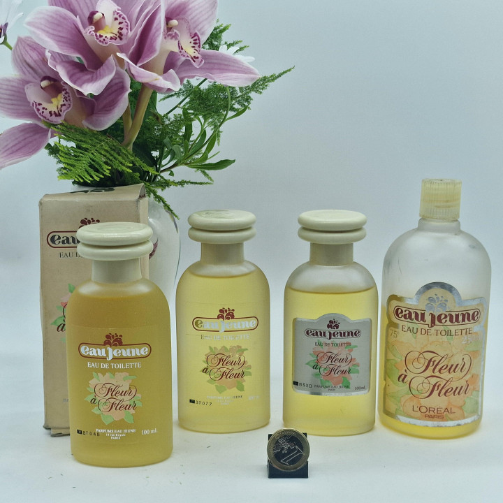 Fleur à Fleur Eau de Toilette Eau Jeune L'Oreal, Винтажные духи 100 мл и 250 мл, Французский парфюм 1980-х годов во флаконе для…