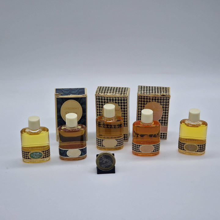 Set de 5 Miniaturas de Perfume Christian Dior 10ml, Miss Dior Diorissimo Diorella Dioressence Dior-Dior, Estuches Pata de Gallo…