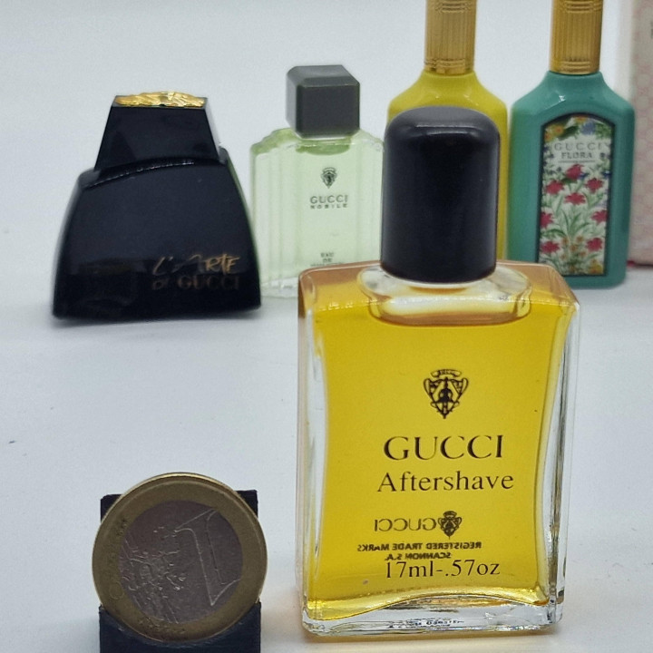 Set di Miniature Profumo Gucci, Lotto Fragranze Vintage Collezione da 7 - Nobile, Envy for Men, L'Arte di Gucci, Flora Gorgeous