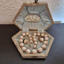 Parure Bijoux Vintage Nacre O Grove - Espagne 1950