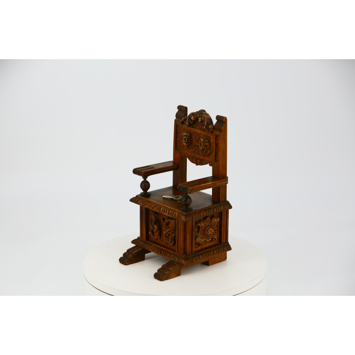 Portagioie Antico Neorinascimentale Sgabello Legno XIX Sec.