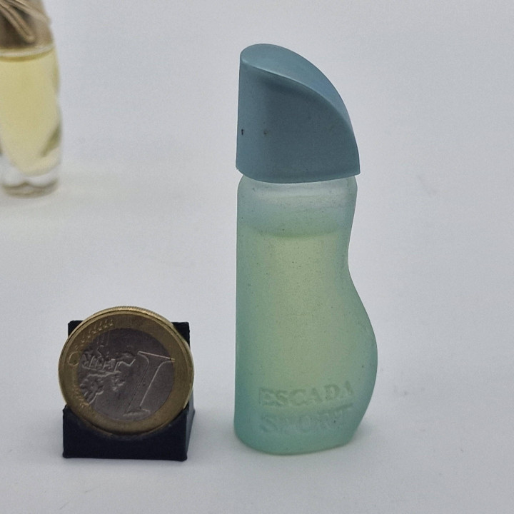 Vintage Perfume Miniature Lot, Escada Acte 2 and Escada Sport Fragrance Set, 2 Collectible Bottles, 1990s German Designer Perfu…
