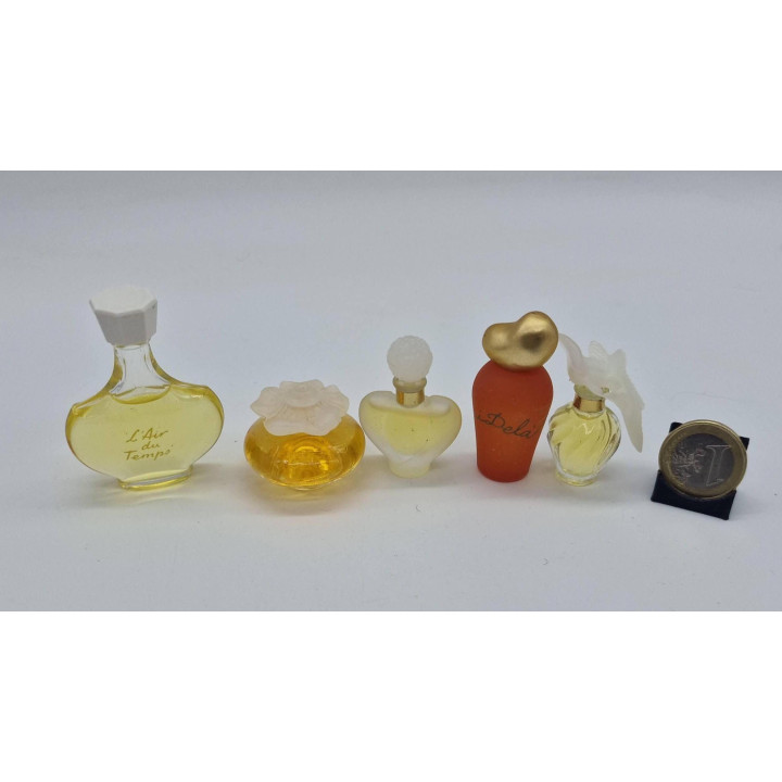 Set de Miniaturas de Perfume Vintage, Coleccion de 5 Nina Ricci, L'Air du Temps Lalique, Fleur de Fleurs, Deci Dela y Farouche,…