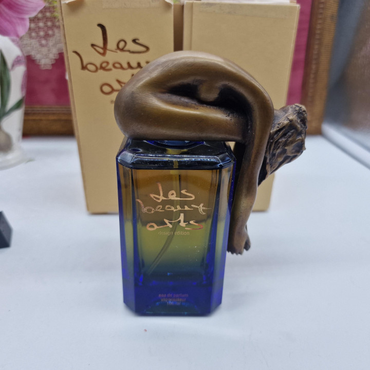 Vintage Parfumfles, Les Beaux Arts Iride van Bruno Bruni, Gelimiteerde Editie 100ml, Bronzen Sculptuur, 1994, met Certificaat