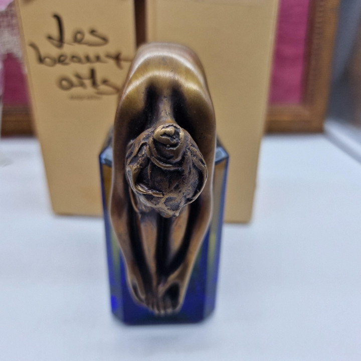 Vintage Parfumfles, Les Beaux Arts Iride van Bruno Bruni, Gelimiteerde Editie 100ml, Bronzen Sculptuur, 1994, met Certificaat
