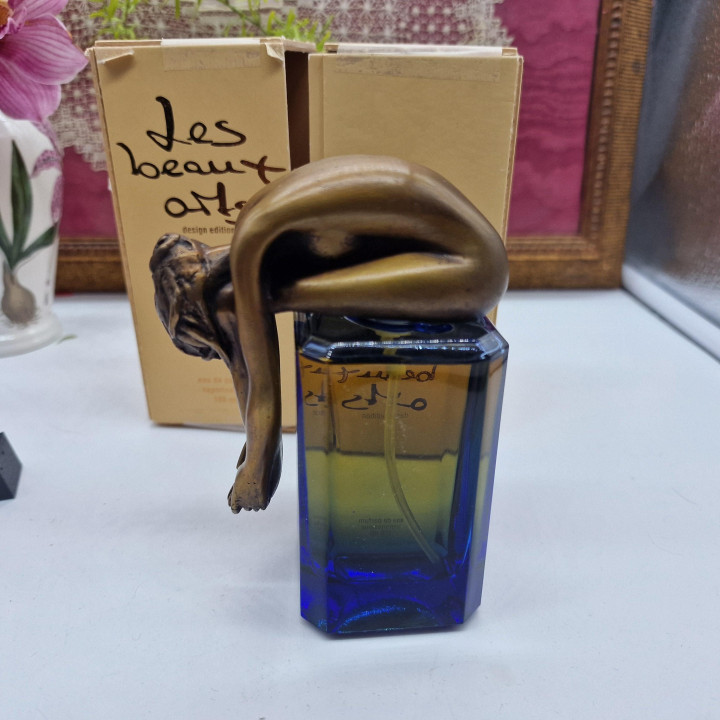 Vintage Parfumfles, Les Beaux Arts Iride van Bruno Bruni, Gelimiteerde Editie 100ml, Bronzen Sculptuur, 1994, met Certificaat