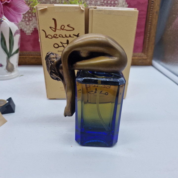 Vintage Parfumfles, Les Beaux Arts Iride van Bruno Bruni, Gelimiteerde Editie 100ml, Bronzen Sculptuur, 1994, met Certificaat