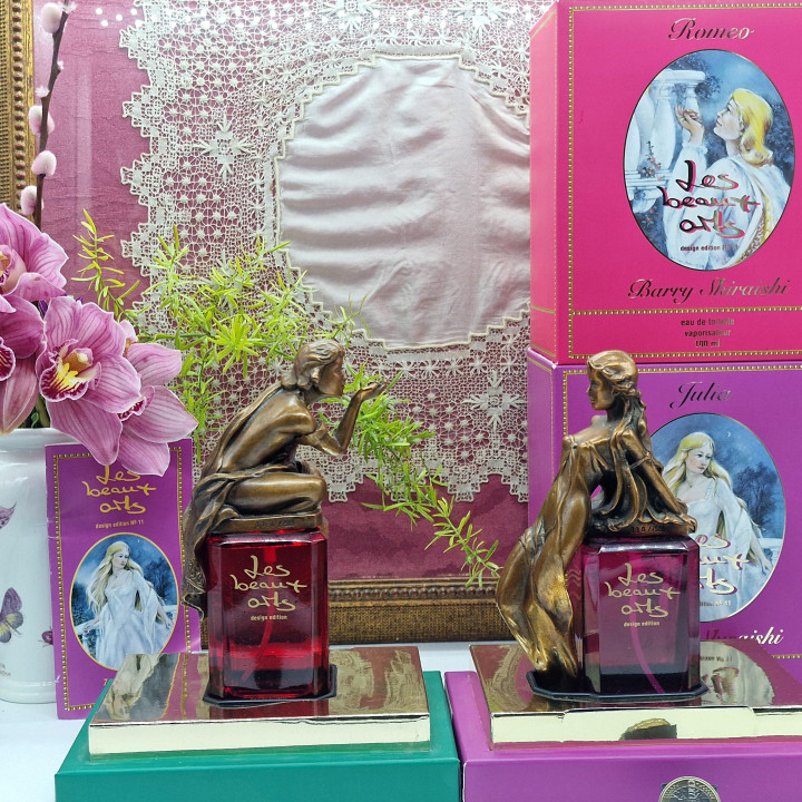ヴィンテージ香水セット レボザール E & C ロミオとジュリエット バリーシライシ作 100ml 2本セット 箱付き 1990年代 限定彫刻ボトル コレクターズアイテム