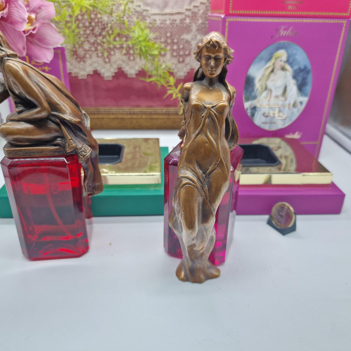 ヴィンテージ香水セット レボザール E & C ロミオとジュリエット バリーシライシ作 100ml 2本セット 箱付き 1990年代 限定彫刻ボトル コレクターズアイテム